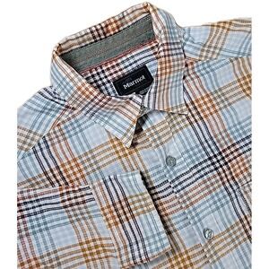 Marmot For Life Flannel Button Up Long Sleeve Shirt Men's Medium Plaid